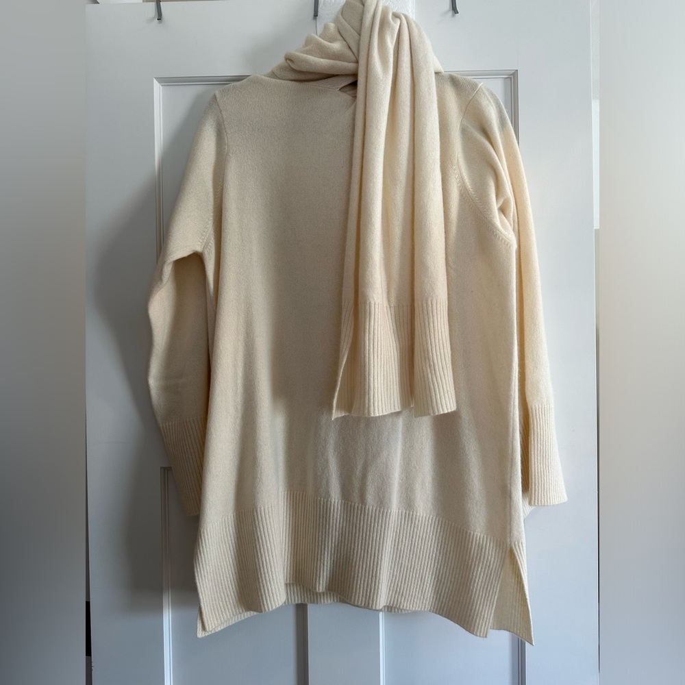 Kinross Cashmere Sweater with Scarf/Wrap